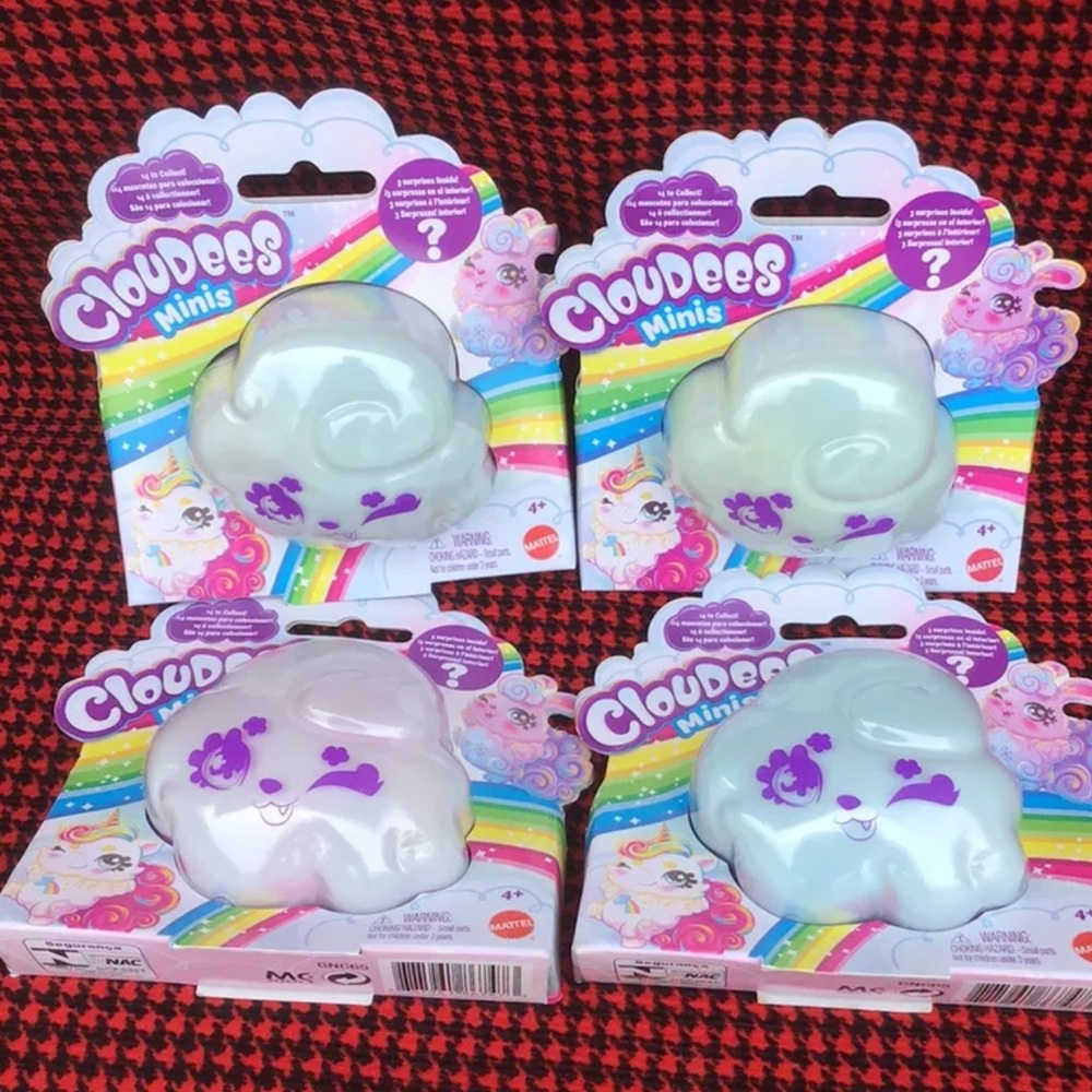 FOUR (4) Mattel Cloudees Minis Collectible Figures